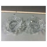 Clear Pressed Glass Bowls with Handle