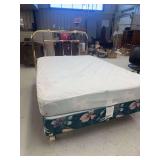 Full Size Brass Bed Frame with Box Spring and Mattress