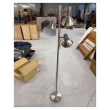 Brushed Silver Finish Three-Light Floor Lamp