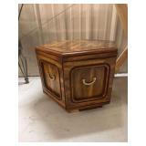 Hexagonal Wood Side Table with Storage