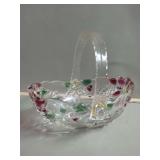 Mikasa Christmas Poinsettia Glass Basket