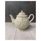 Ceramic Ivory Colored Teapot with Lid