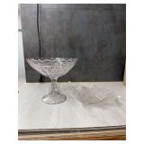 Glass Candy Dish and Square Bowl