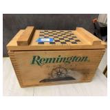 Remington Country Wooden Crate Checkers Game Board Lid
