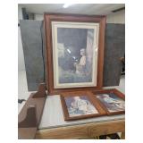 Framed A. Sehring Prints and Shelf