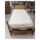 Oak Twin Bed Frame and Foundation