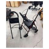Rolling Walker with Seat and Folding Seat
