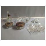 Glass Decorative Items - Lamp, Juicer, Soap Dish and Trinket Boxes