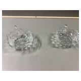 Pair of Clear Glass Bowls with Handles