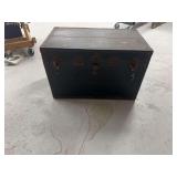 Metal Bound Storage Trunk with Newspaper Lining