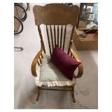 Wooden Rocking Chair with Cushions