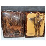 Framed Western Art Prints - Deer and Mountain Man