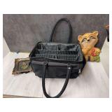 Black Handled Tote Bag with Accessories