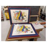 Two Framed "The Tender Years" Prints and a Portrait