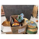 Baskets, Tins, and Decorative Items