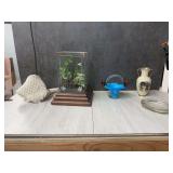 Assorted Home Decor Items: Vase, Terrarium, Bowl, and Ashtray