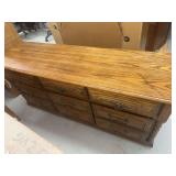 Wood Dresser with Wall Shelf