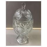 Clear Glass Pedestal Candy Dish with Lid