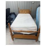 Wooden Twin Bed Frame with Mattress