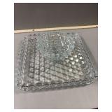 Crystal Bowl and Tray Set
