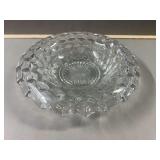 Clear Glass Bowl with Geometric Pattern