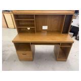 Oak Finish Computer Desk with Hutch