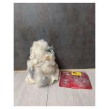 White Santa Figurine and Holiday Banister Clips