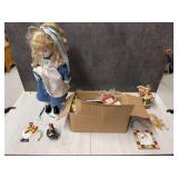 Porcelain Doll and Holiday Decor
