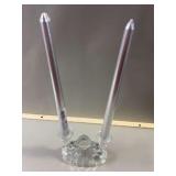 Clear Glass Double Candle Holder