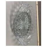 Crystal Glass Divided Serving Dish