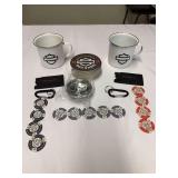 Harley Davidson Lot - Mug, Coasters, Keychain, and More