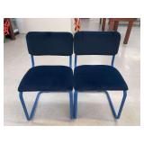 Set of Two Blue Upholstered Chairs