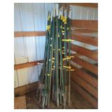 Metal Fence Posts with Yellow Clips
