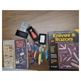 Pocket Knives with Guide Books and Zippo Lighter