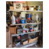 Garage Shelving with Various Household and Hardware Items