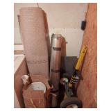 Carpet Roll, Aluminum Trim Roll, and Dolly