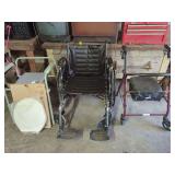 Wheelchair, Medline Walker, and Drive Folding Commode