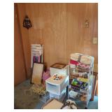 Assorted Household Items, Art Supplies, and Wall Contents