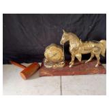 Vintage United Clock, Horse Statue, and White House Gavel