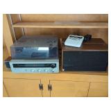 JCPenney Stereo System, Speaker, Midland Weather Radio and Dan Fogelberg 45 RPM Record