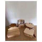 Assorted Home Trends Wooden Baskets and Bathroom Accessory Set