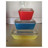 Pyrex Primary Colors Nesting Refrigerator Dishes Set