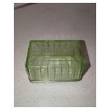 Uranium Vaseline Depression Glass Butter Dish