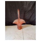 Pink Glass Basket with Handle