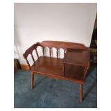 Wood Bench with Attached Table