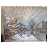 Impressionist Style Painting of Paris Street Scene