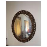 Oval Wall Mirror with Ornate Frame