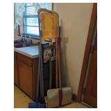 Cosco Tri Step Ladder, Tool Caddy, and Snow Shovels