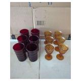 Amber and Red Drinking Glasses