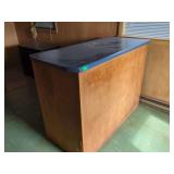 Wooden Cabinet with Shelves and Dark Top